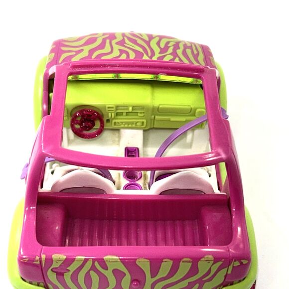 Polly Pocket Goes on a Picnic Pink & Green Zebra Print Toy Vehicle Origin 2001 - Picture 5 of 12